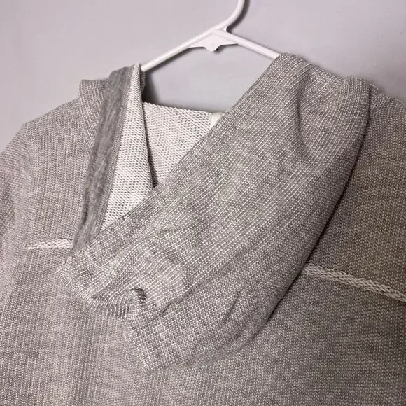 Soft Surroundings Womens Pullover Hoodie Sz XL Gray Pique Knit - Picture 15 of 16
